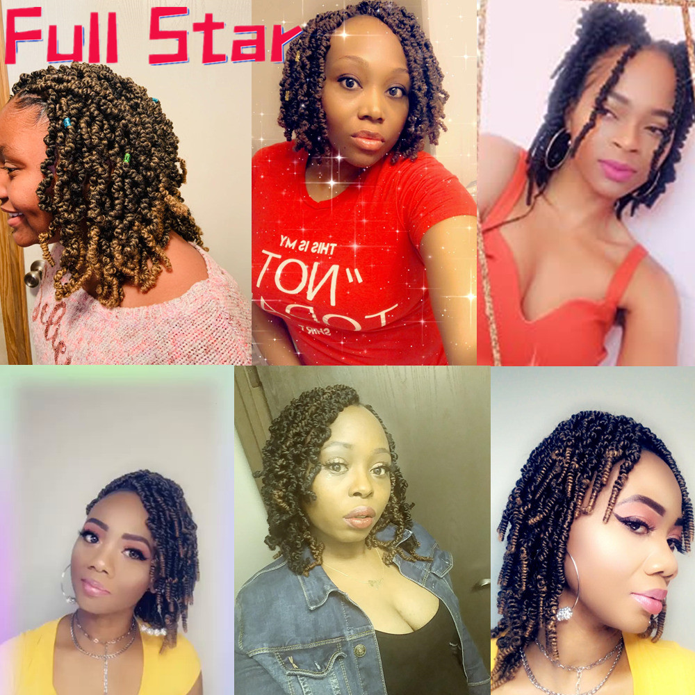 Full Star Pre-twisted Bomb Spring Twist Hair 10 inch Passion Twists Crochet Hair 15 Roots Synthetic Braiding Hair Extensions