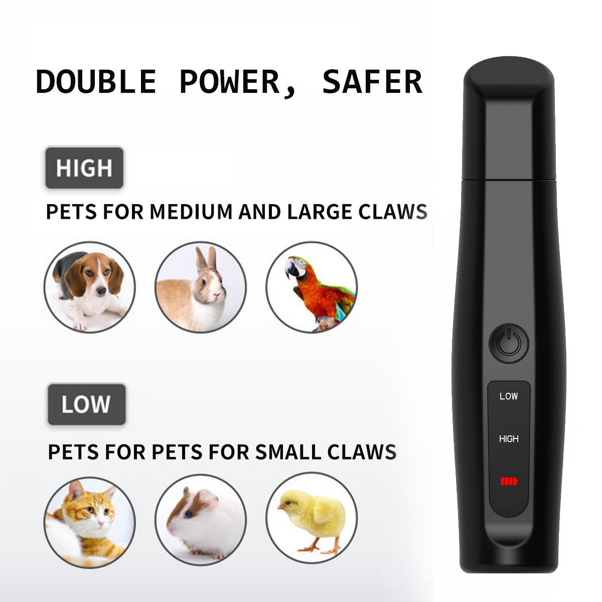 USB Charging Dog Nail Grinders Rechargeable Pet Nail Clippers Quiet Electric Dog Cat Paws Nail Grooming Trimmer Tools