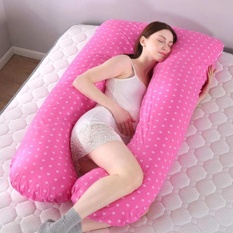 Sleeping Support Pillow For Pregnant Women Body 100% Cotton Printed U Shape Maternity Pillows Pregnancy Side Body Pillow