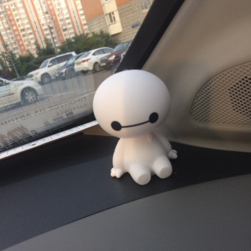 Car Ornament Cute Shaking Head Baymax Robot Doll Automotive Decoration Auto Interior Dashboard Bobble Head Toys Accessories Gift