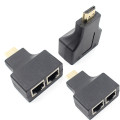 2017 1 Pair HDMI To Dual Ports RJ45 Network Cable Extender Over by Cat5e/Cat6 Cables 1080p For HDTV HDPC PS3 STB 30m