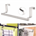 Mrosaa Stainless Steel Towel Racks Kitchen Bathroom Hanging Bar Over Door Cupboard Hanger Towel Holder Rail Single Towel Bar