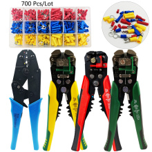 Multitool crimping pliers terminal set, full/Pre-insulating jointcrimp sleeves electrical terminals for cable 0.5-6mm2 AWG22-10