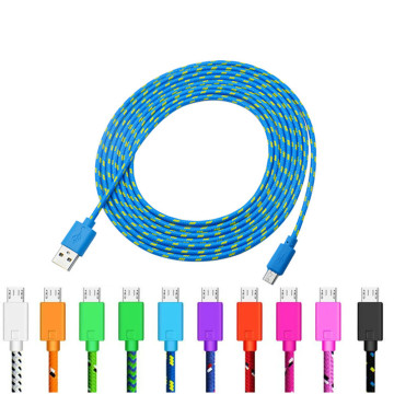 1m Braided Micro USB Cable Color Data Cable for Android, IOS, Mobile Phone Cable, Speaker Cable, Electronic Product Data Cable