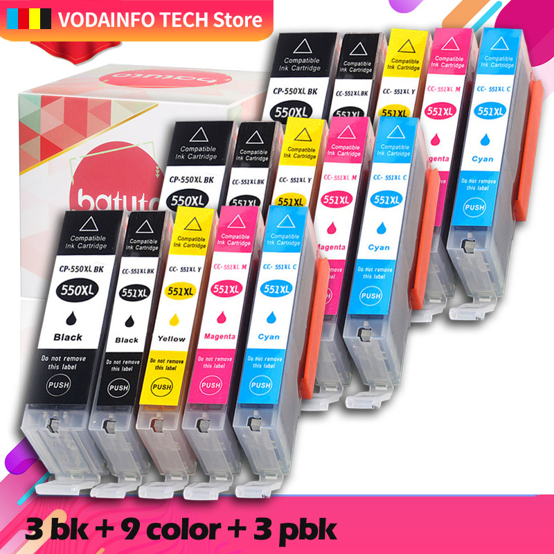 Compatible for Canon CLI 551 PGI 550 Ink Cartridges for Pixma iP7250 iX6850 MG5550 MG5650 MG6450 MG6650 MX725 MX925