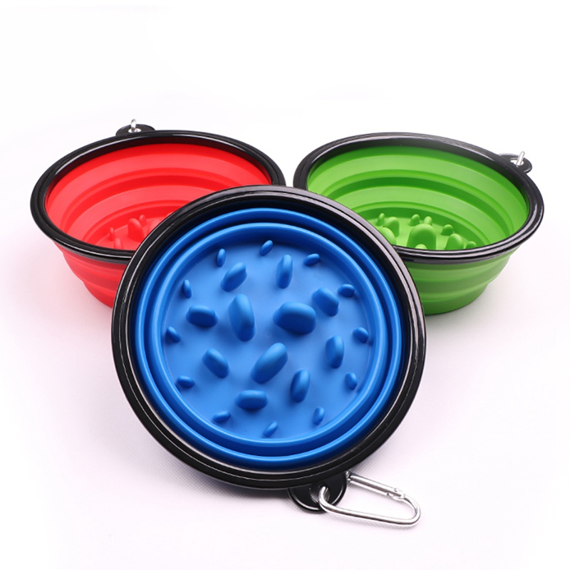Portable Puppy Dog Bowl Pet Collapsible Slow Hook Environment-friendly Feeding Bowl Dog Bowls Pet Water Feeder Supplies New