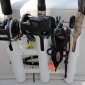 3 Tubes Link White Plastic Fishing Rod Racks Holder Socket for Boat Marine Fishing Box Kayak Boat Yacht