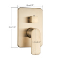 Solid Brass Brushed Gold 2-ways Concealed Shower Mixer Control Valve Round and Square Concealed Box Valve Faucet Cartridge