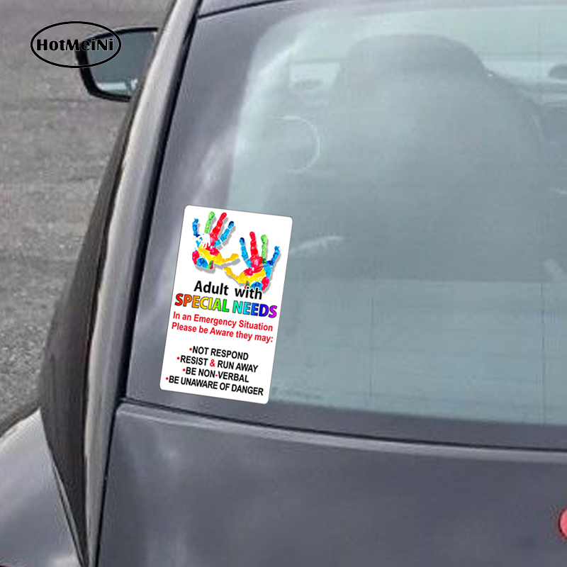 HotMeiNi Adult Special Needs Emergency Alert Sticker Car Van Window Bumper Vehicle Decal Car Styling Car Sticker 13cm*6.5cm