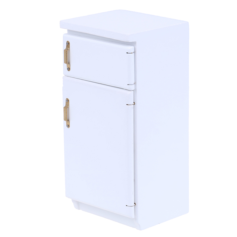 1:12 Miniature 2 Door Fridge kitchen Refrigerator Dollhouse Furniture Accessories