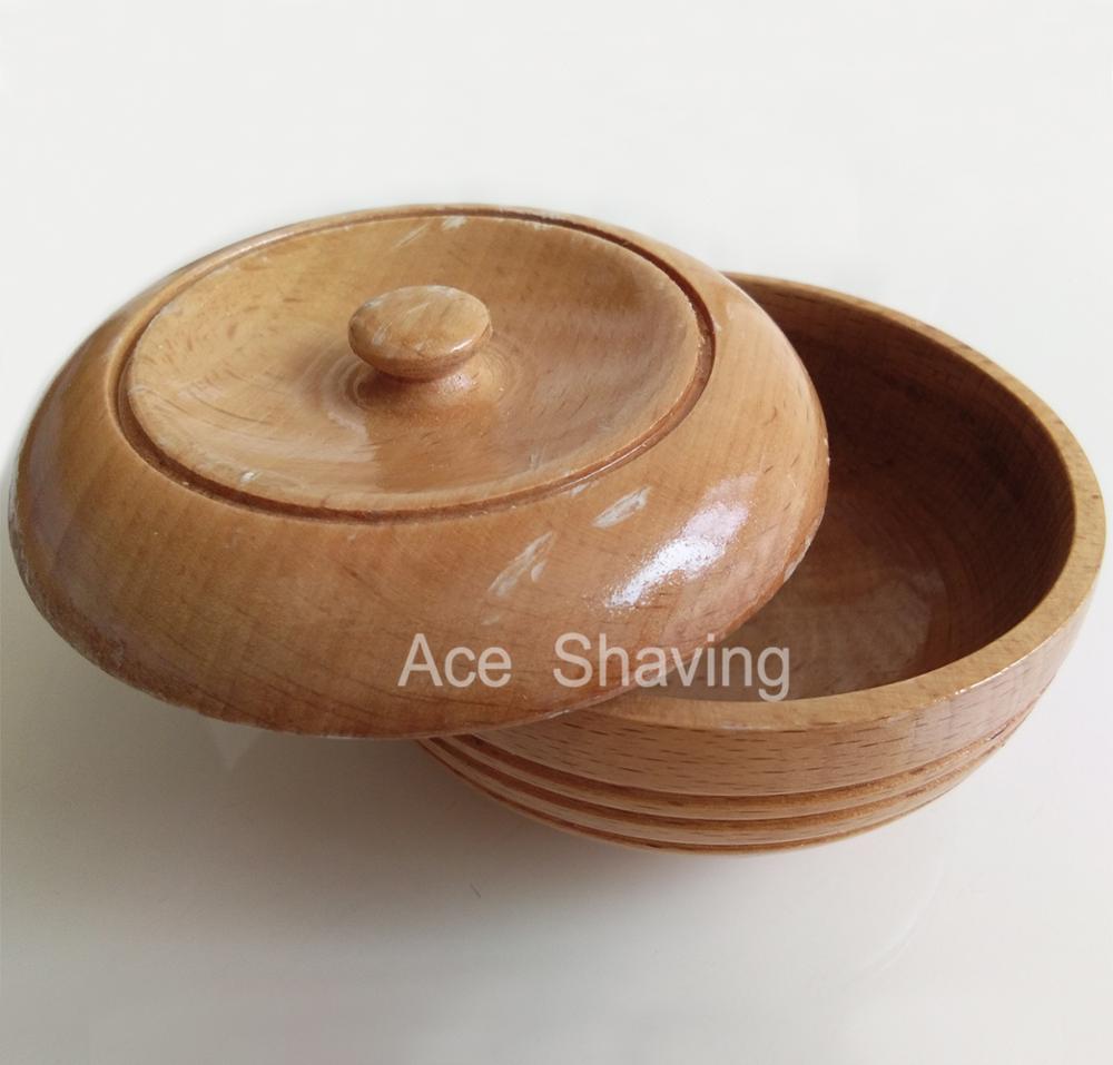 Beech Wood Shaving Mug Cup With A Lid Foam Bowl Bathroom Barber Beard Grooming Tool