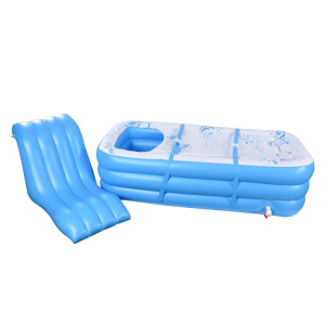 Portable inflatable SPA bathtub L shape cushion
