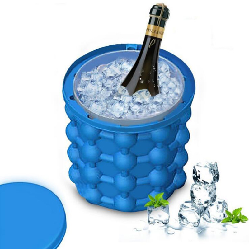 Silicone Ice Maker Bucket Fast Cold Ice Bucket Space Saving Ice Genies Ice Ball Maker Portable Silicon Ice Cube Maker
