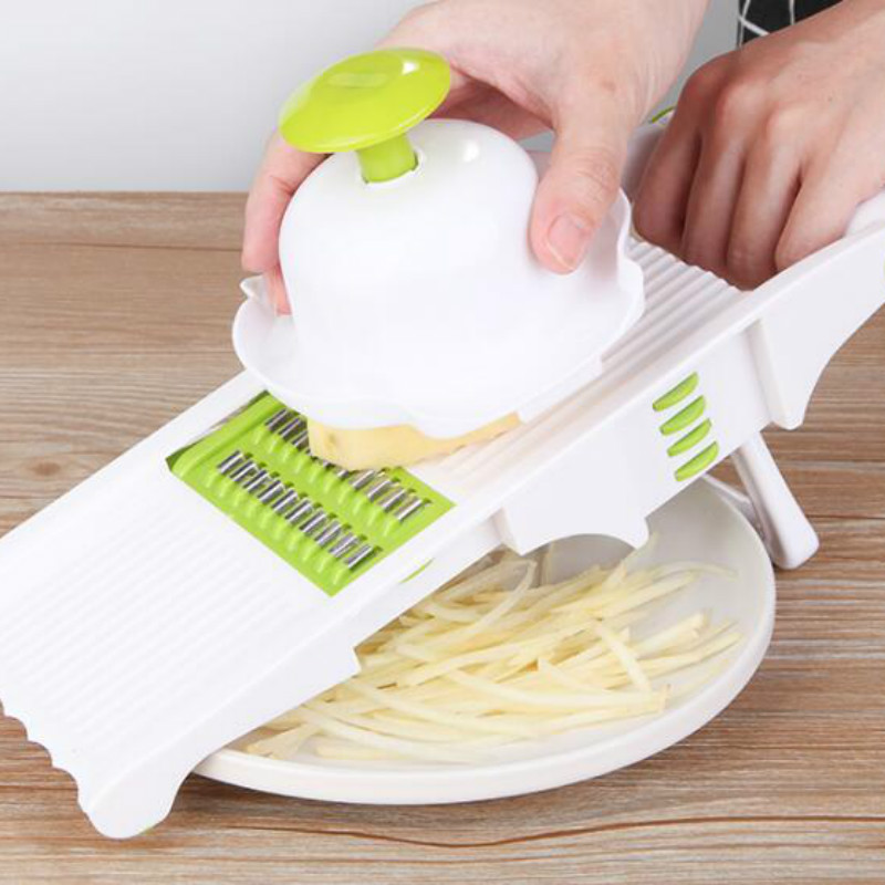 Multi Manual Slicer Rotate Vegetable Cutter with Drain Basket Multi-function Kitchen Veggie Shredder Grater Slicer Peeler Wy333
