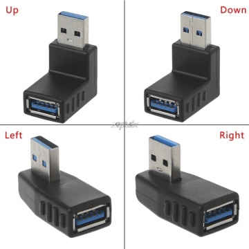 90 Degree Left Right Angled USB 3.0 A Male To Female Adapter Connector For Laptop PC Drop ship