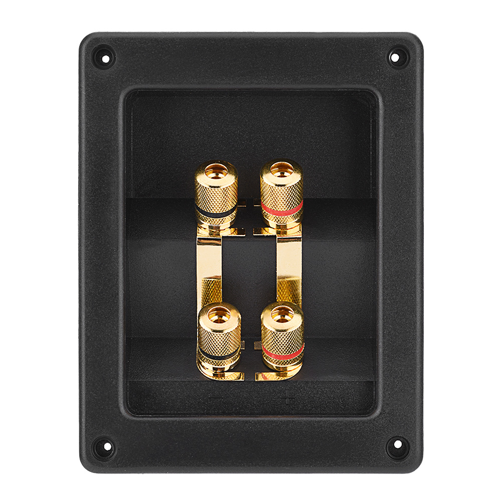 DIY 4 Copper Binding Post Terminal Cable Connector Speaker Terminal Box Acoustic Components