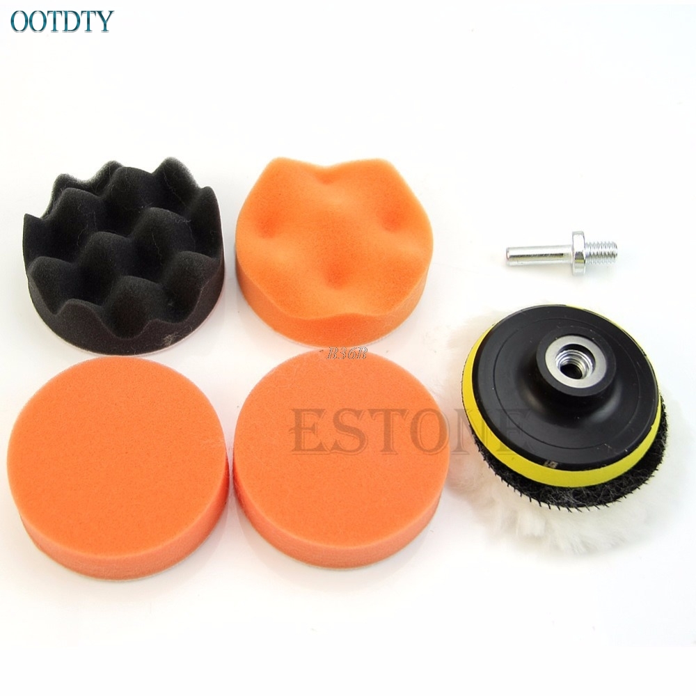 Kris 7 Pcs 3 inch Buffing Pad Auto Car Polishing Wheel Kit Buffer + M10 Drill Adapter Wheel Kit Buffer With Drill Adapter