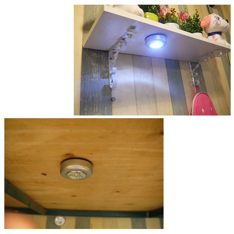 Mini LED Touch Night Light Push Lamp Night Light Self-adhesive Energy Saving Lamp Battery Powered Wall Lamp Home Lights Lighting