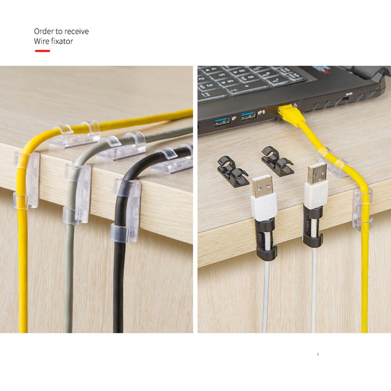 Self Stick Finisher Wire Clamp Wire Organizer Cable Clip Buckle Clips Fixer Fastener Holder Data Telephone Line Cable Winder