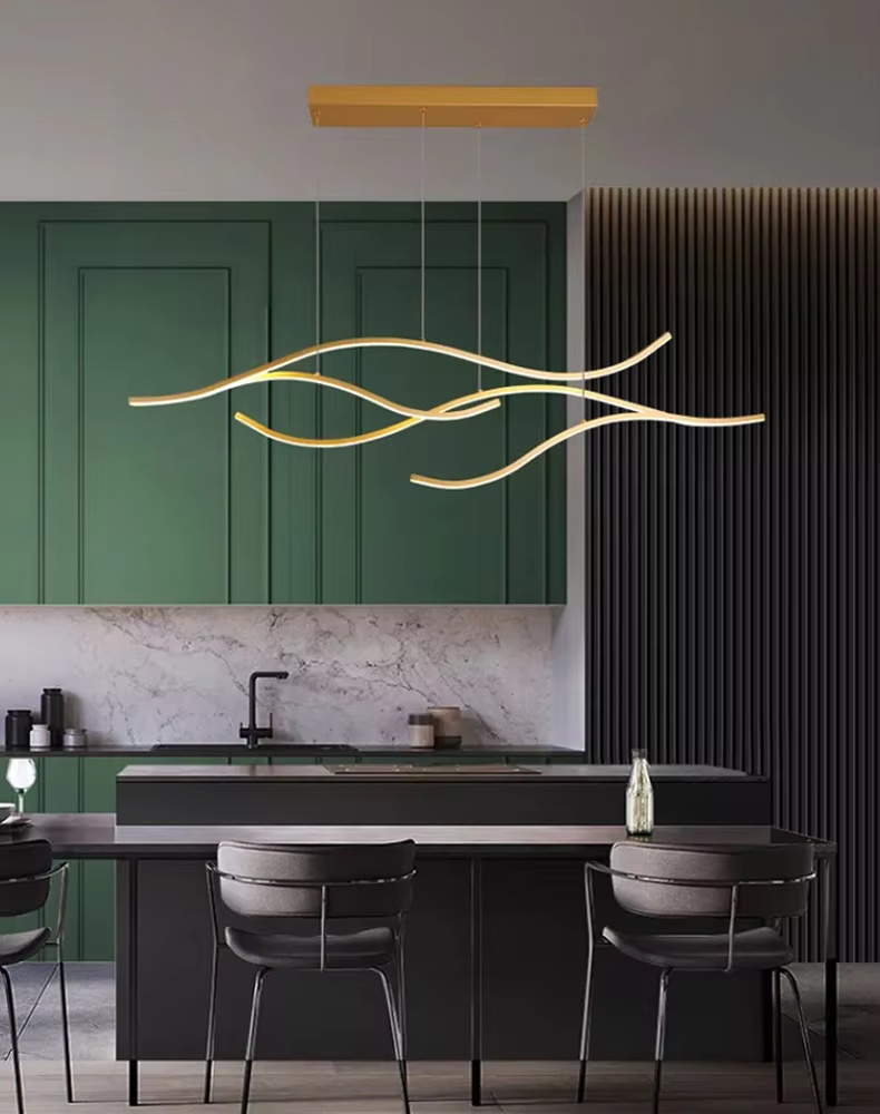 Sleek Wave LED Hanging Lamp