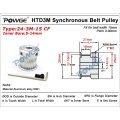 POWGE 3pcs 24 Teeth HTD 3M Timing Pulley Bore 5/6/6.35/8/10/12/14mm for Width 15mm 3M Synchronous belt pulley HTD3M 24T 24Teeth