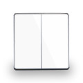 White Color Luxury Glass Mirror Surface 2 Gang 1Way/2Way Wall Switch Home Hotel 86mm Square Panel Light Switch