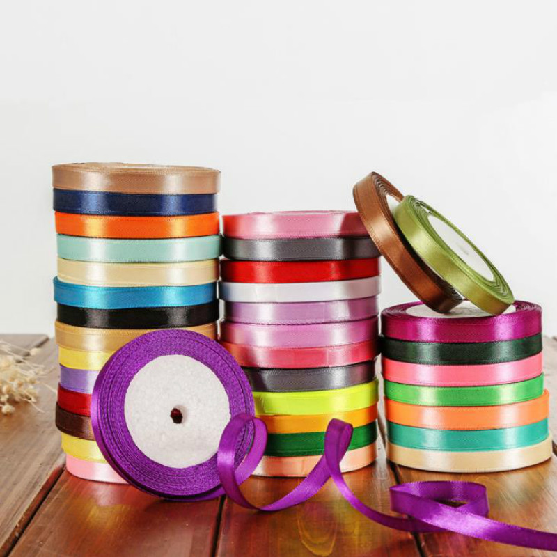 25yards/roll Satin Ribbons Wedding Party Decorative Gift Box Wrapping Belt DIY Handmade Crafts 6mm 1cm 1.5cm 2cm 2.5cm 4cm 5cm