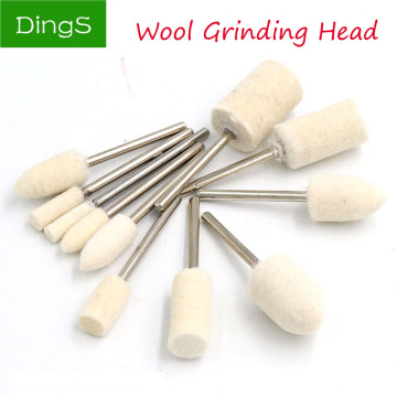 10pcs Wool Felt Polishing Buffing Cylinder/Cone Head Tool For Dremel Rotary