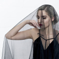 Cheap Real Photos 3M Black Wedding Veil One-layer long Bridal Veil Head Veil Wedding Accessories velos de novia 2019 largos