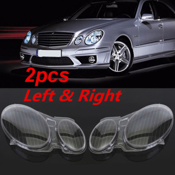 2Pcs Car Headlight Fog Light Lens Cover For Mercedes Benz W211 E240 E200 E350 E280 F-Best