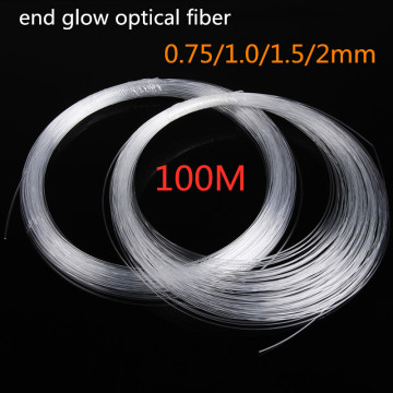 PMMA Clear Optic Cable Fiber Light 100m End Grow LED Light Guide Kit 1.5/2mm DIY Holiday Christmas Commercial Lighting