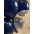 6pcs 12inch Navy and Gold Paper Scrap Bunch Balloons with Gold Confetti Perfect for Wedding Floor or Table Decor