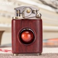 Retro Wooden Beads DecompressiLighter Flint Kerosene Oil Lighter Rosewood Solid Personality Creative Lighter Gadget For Man