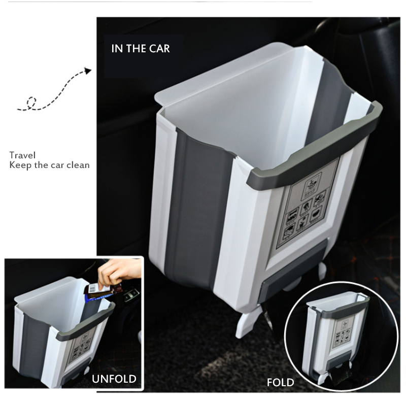 Foldable Trash Can Kitchen Cabinet Garbage Door Hanging Can Wall Mounted Trash Bin Car Toilet Waste Storage Buckets Dropshipping