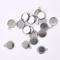 50pcs/Lot 8mm 10mm 12mm Round Stainless Steel Pendant Cabochon Setting Bezel Jewelry Making Component Base