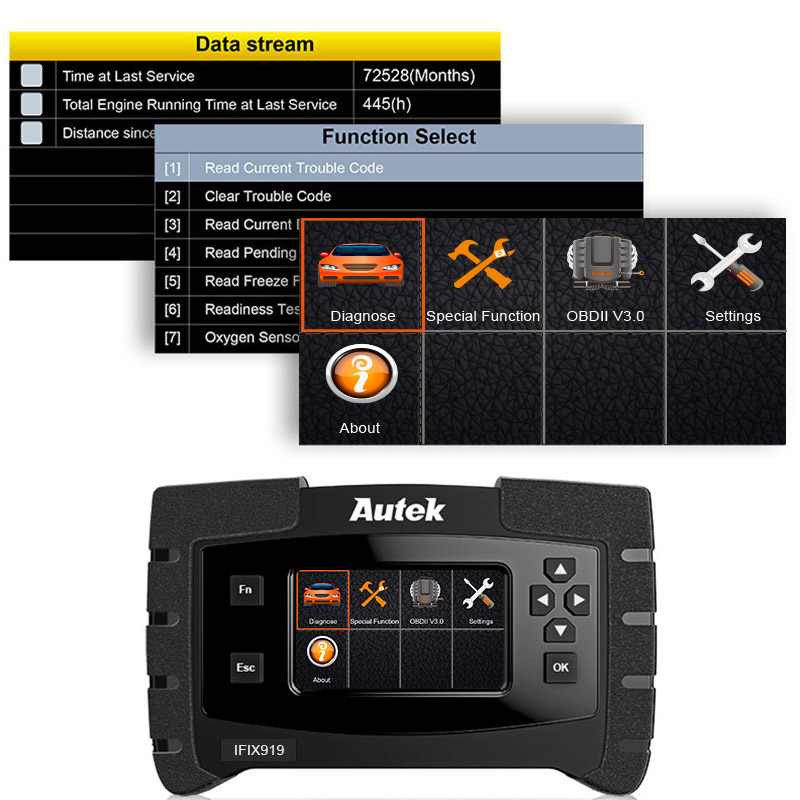 Autek IFIX919 Obd2 Car Diagnostic Tool Full System SRS SAS EPB Airbag ABS Bleeding Oil Service Gearbox Obd 2 Automotive Scanner