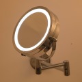 Bath Mirror Led Cosmetic Mirror 1X/3X Magnification Wall Mounted Adjustable Makeup Mirror Dual Arm Extend 2-Face Bathroom Mirror