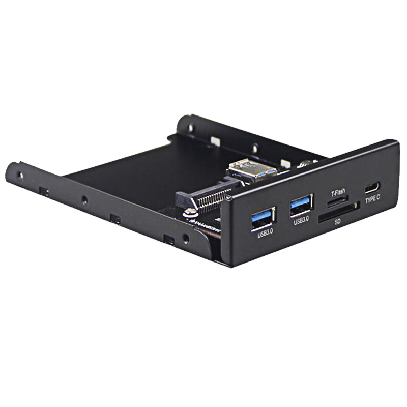 En-Labs USB 3.0 SD/Micro SD/TF 3.5" Internal Card Reader w/ USB 3.1 Gen 1 Type C + 2 x USB 3.0 Port Hub Front Panel