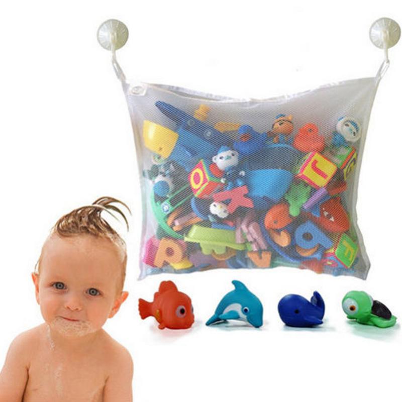 Suction Bathroom Stuff Baby Bath Bathtub Toy Mesh Net Storage Bag Organizer Holder Bathroom Organiser Shower Toy