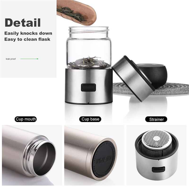 Thermos Cup Stainless Steel Heat Water Bottle Vacuum Flask Tea Filter Separation Glass Mug Travel Coffee Insulated Business Mugs