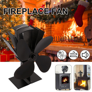 2/4T Blades Heat Powered Stove Fan Log Wood Burner Eco-friendly Stove Fan Heat Efficient Distribution for Home Fireplaces Parts