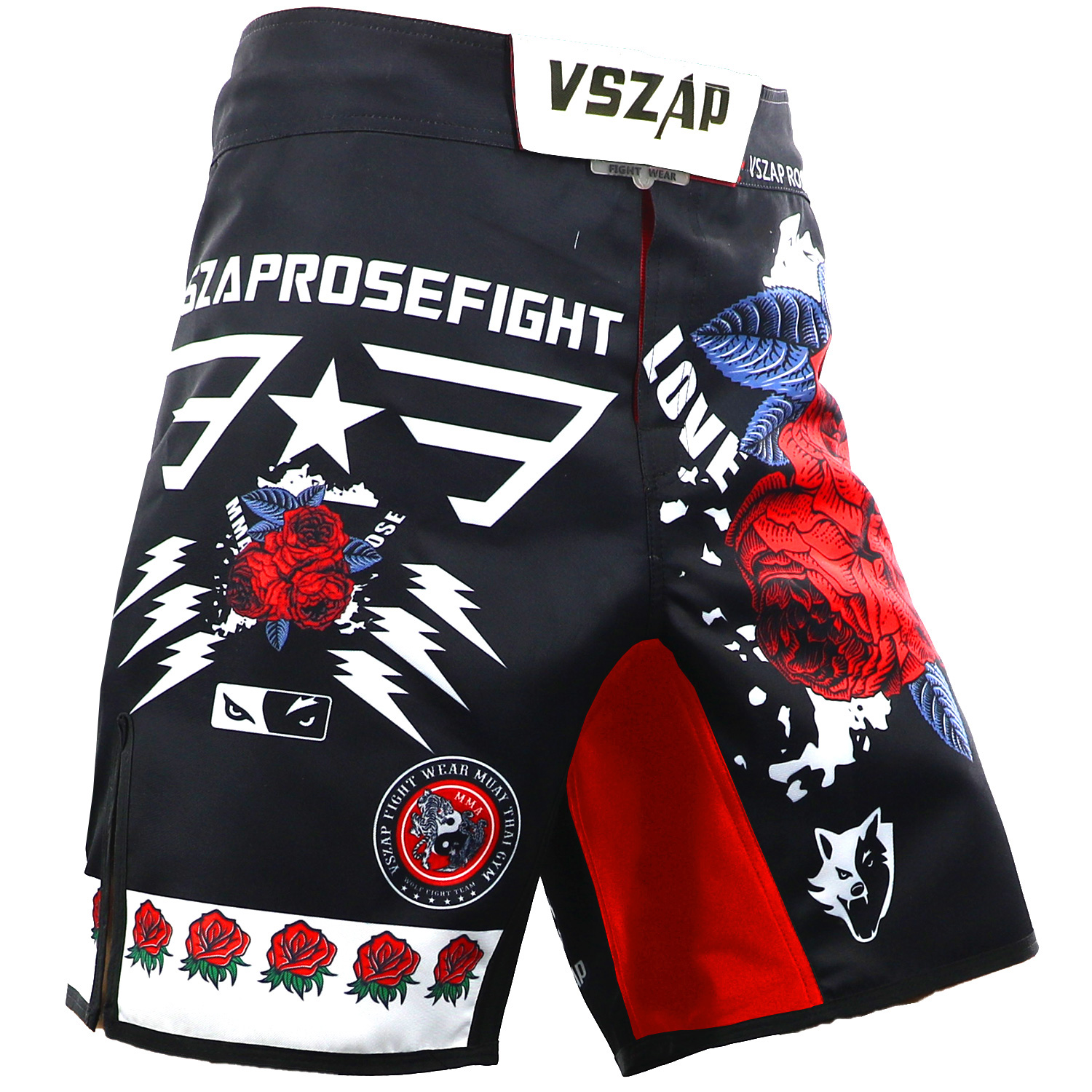 VSZAP Rose MMA Shorts Kick Boxing Muay Thai Shorts Trunks BJJ Training Fitness Shorts Sanda Boxe Fight Wear Grappling Mma Pants