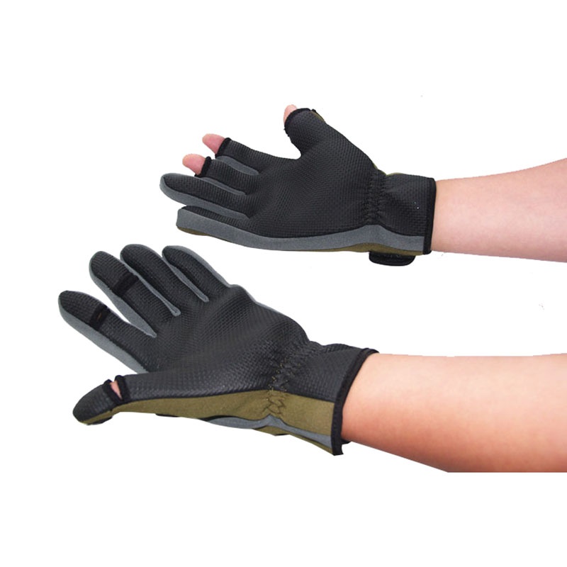 Waterproof winter warm Fishing Gloves Men 3 Half-Finger Breathable Anti-Slip Glove Neoprene&PU Sports Cycling Hiking Gloves