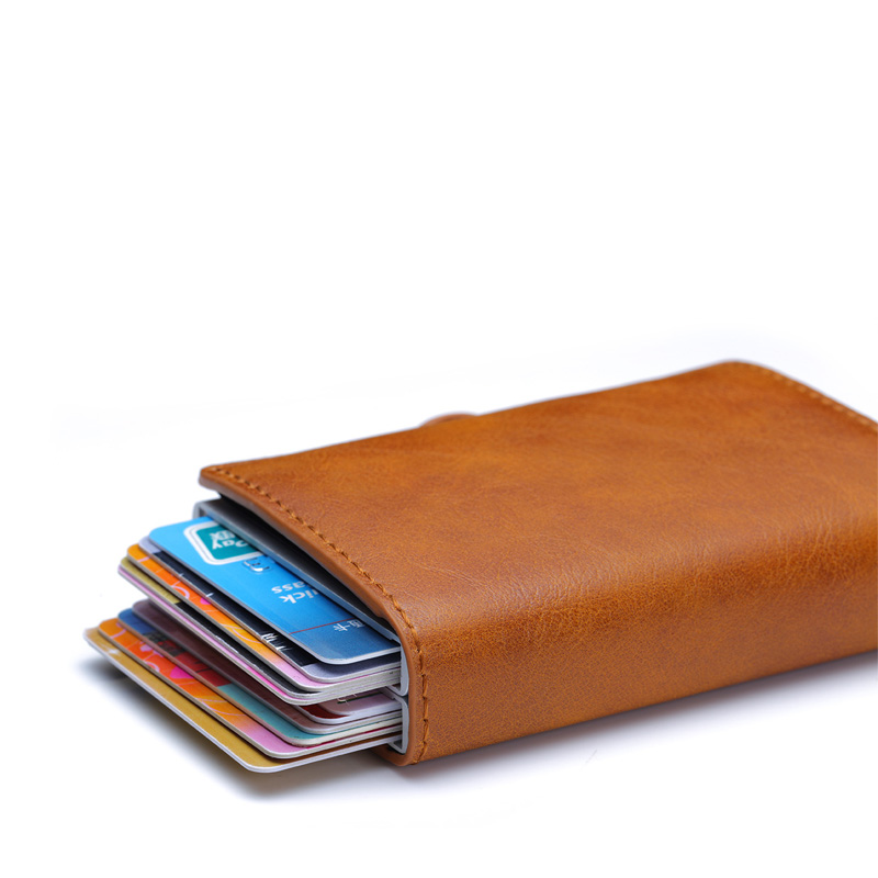 Anti Rfid Wallet Bank id Credit Card Holder Wallet Leather Passes Aluminum Business Card Case Protector Cardholder Pocket israel