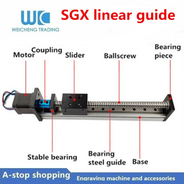 SGX 250mm 300mmCNC Linear Guide Stage Rail Motion Slide Table BallScrew Actuator Module for 3d Printer Parts XYZ Robotic Arm Kit