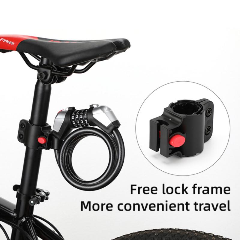 Bike Lock 4 Digit Code Combination Bicycle Lock Bicycle Security Lock Bicycle Equipment MTB Anti-theft Lock for Scooter Cycling