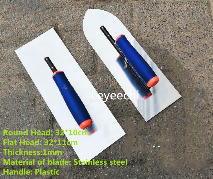 Round head High Quality Spring steel Blade Plastic Handle Plaster Trowel Construction Concrete Spatula Tool 320*10mm
