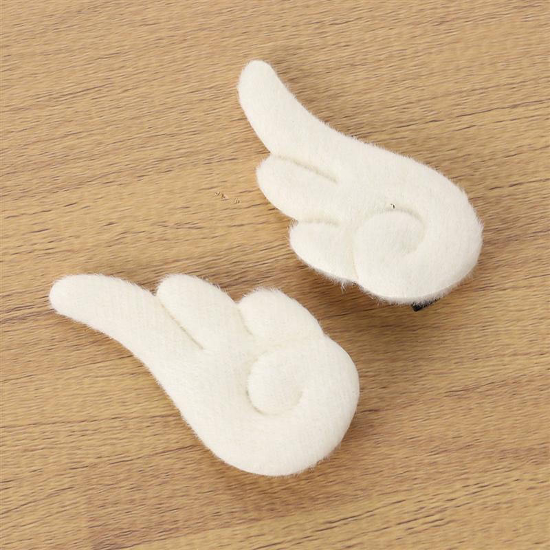 1 Pair of Angel Wings Hairpins Cartoon Plush Hair Clips Non Slip Clamps Barrettes Bobby Pin for Girls