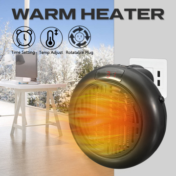 900W Mini Remote Wall Heater Portable Electric Radiator Fan Warmer w/Cable Stand Lightweight Easily Carrying Safety Parts