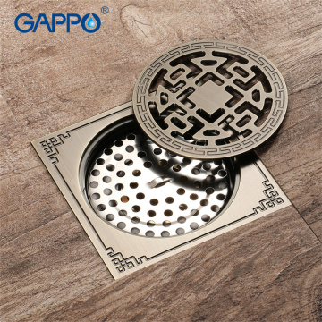 GAPPO Drains square Art Carved bathroom shower drain strainer waste drainer bath shower floor drain cover shower room